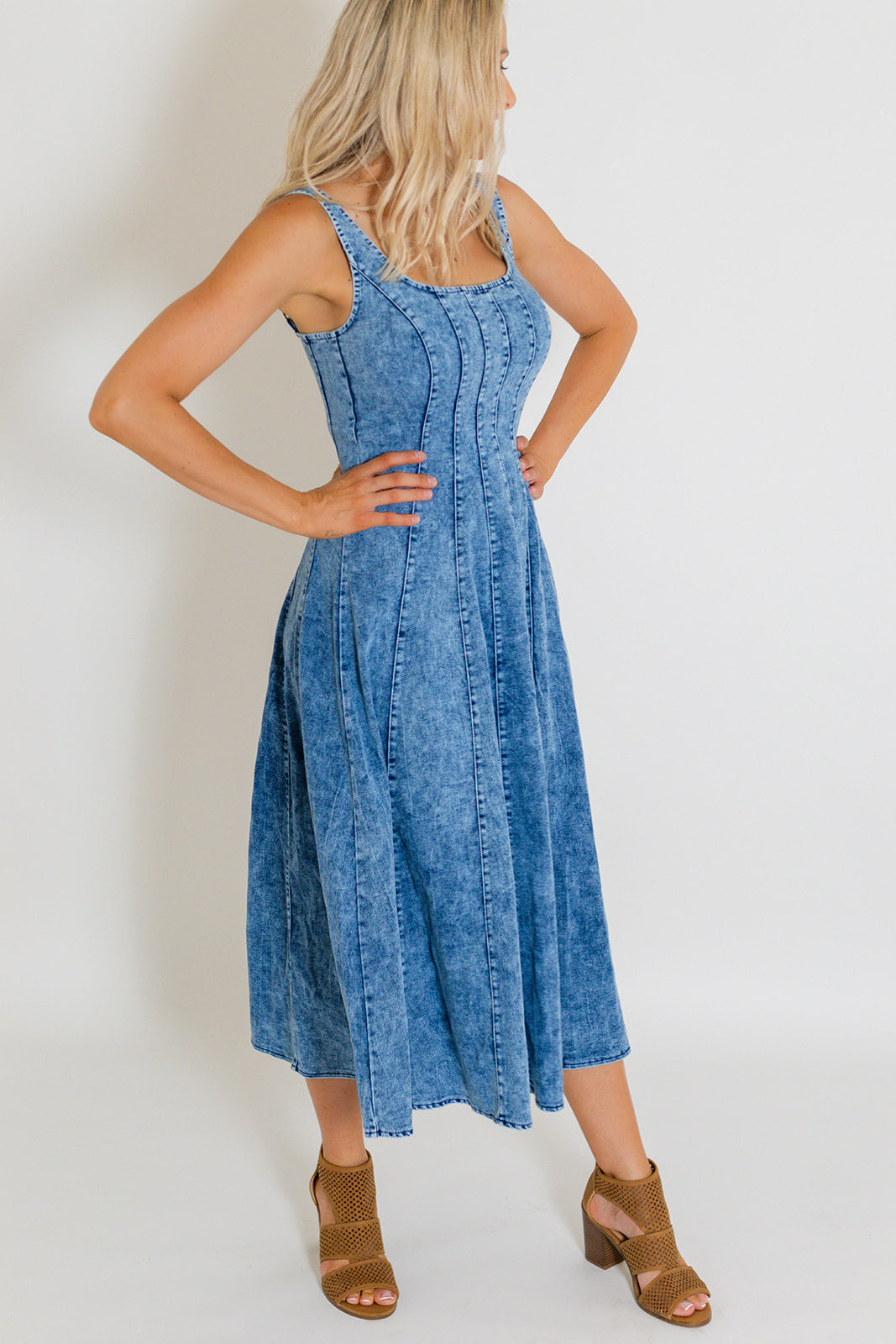 GEORGIE DENIM MIDI DRESS