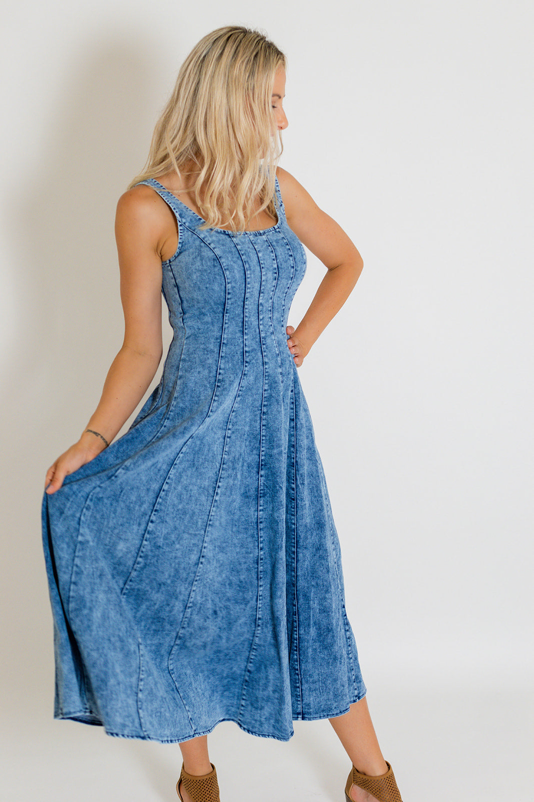 GEORGIE DENIM MIDI DRESS