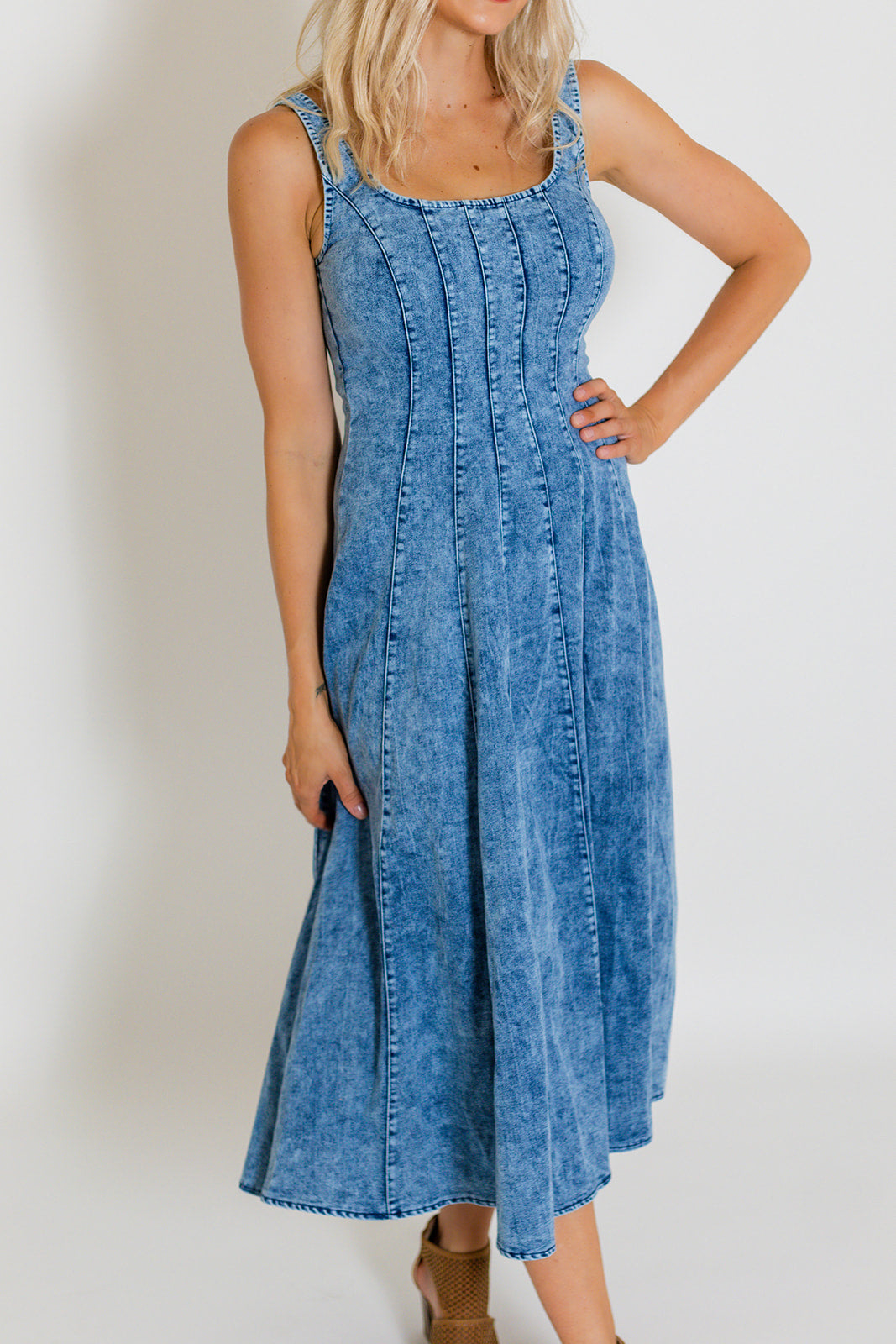 GEORGIE DENIM MIDI DRESS