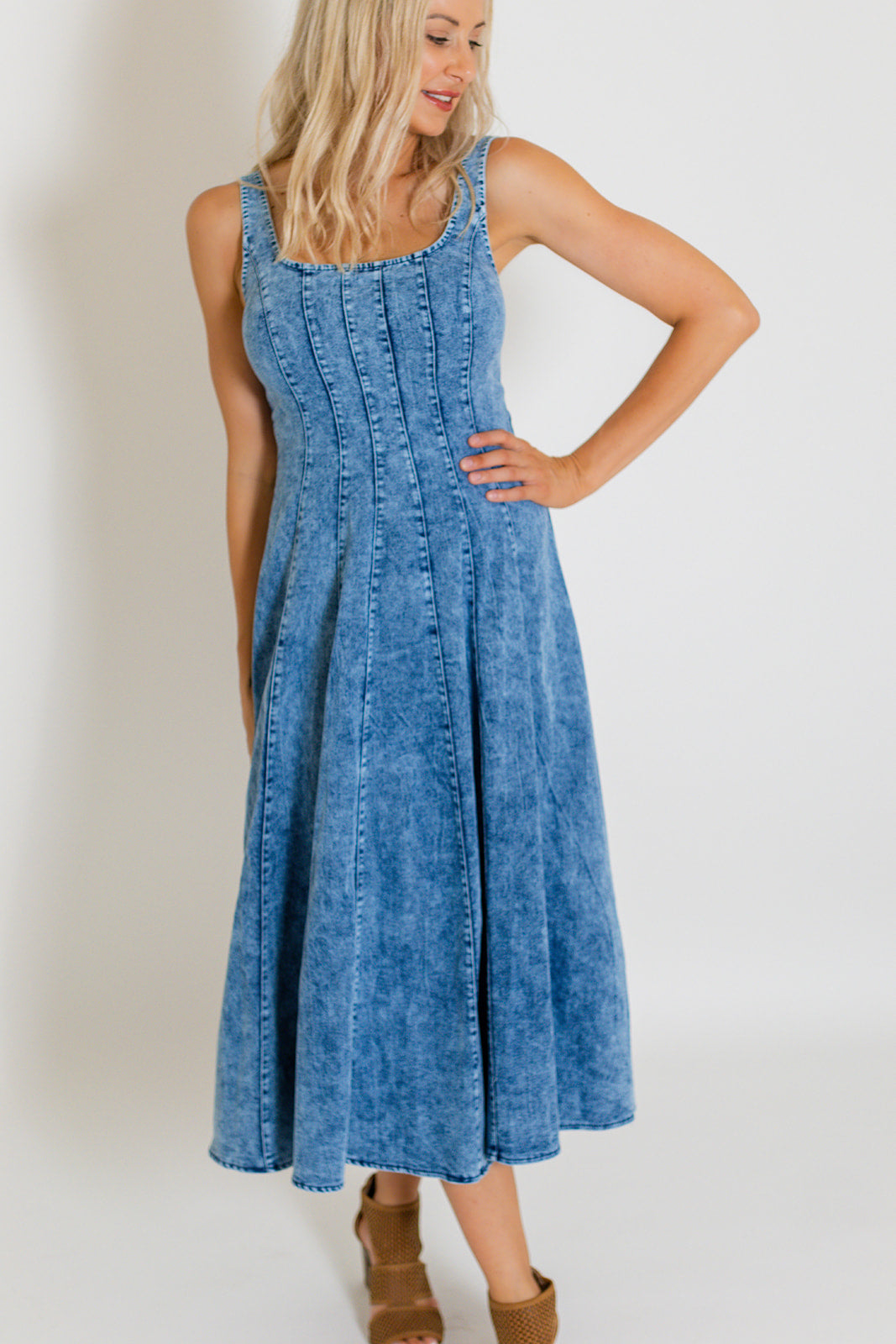 GEORGIE DENIM MIDI DRESS