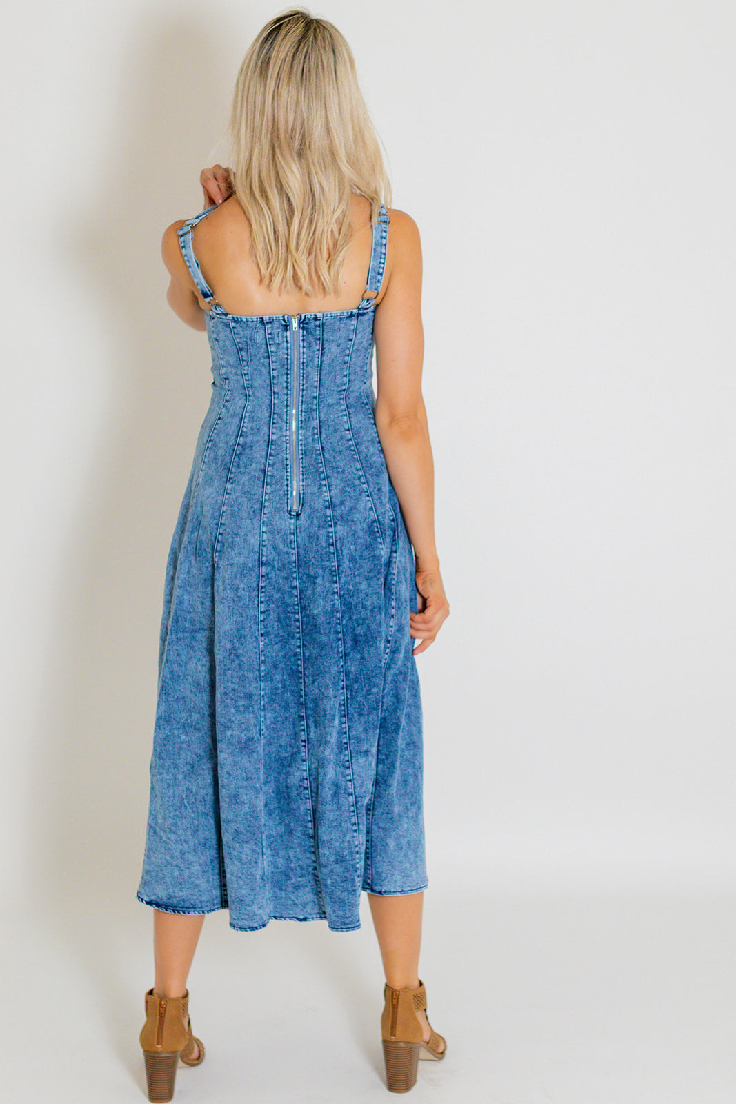 GEORGIE DENIM MIDI DRESS