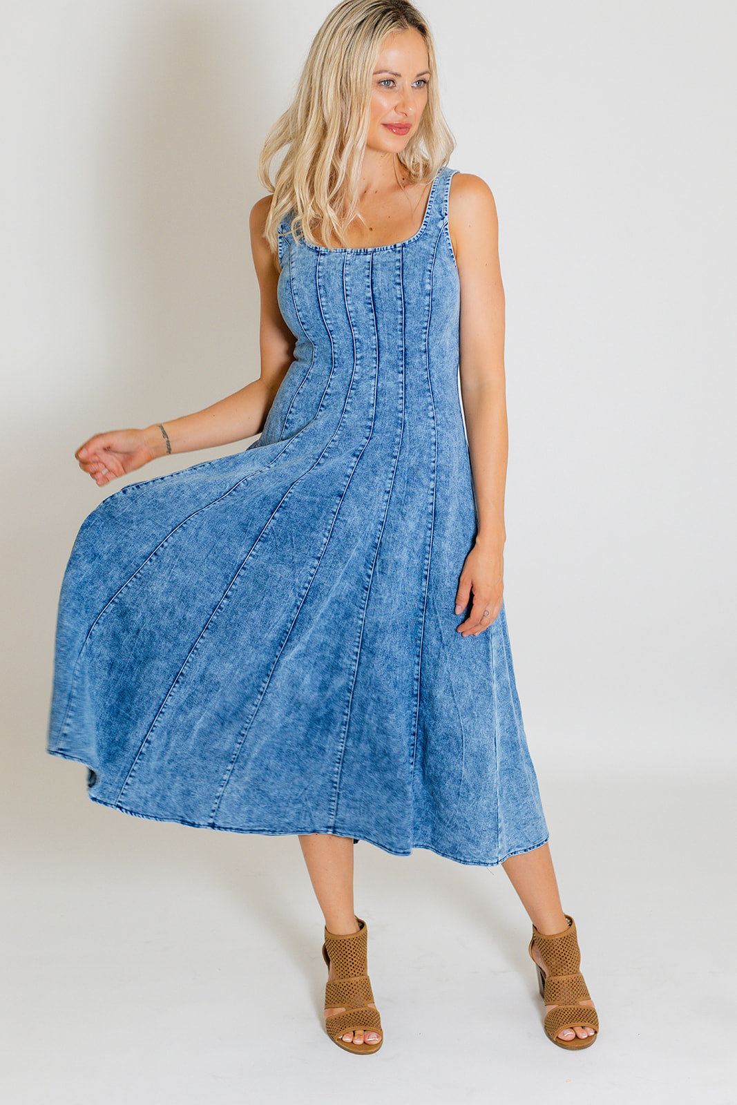 GEORGIE DENIM MIDI DRESS